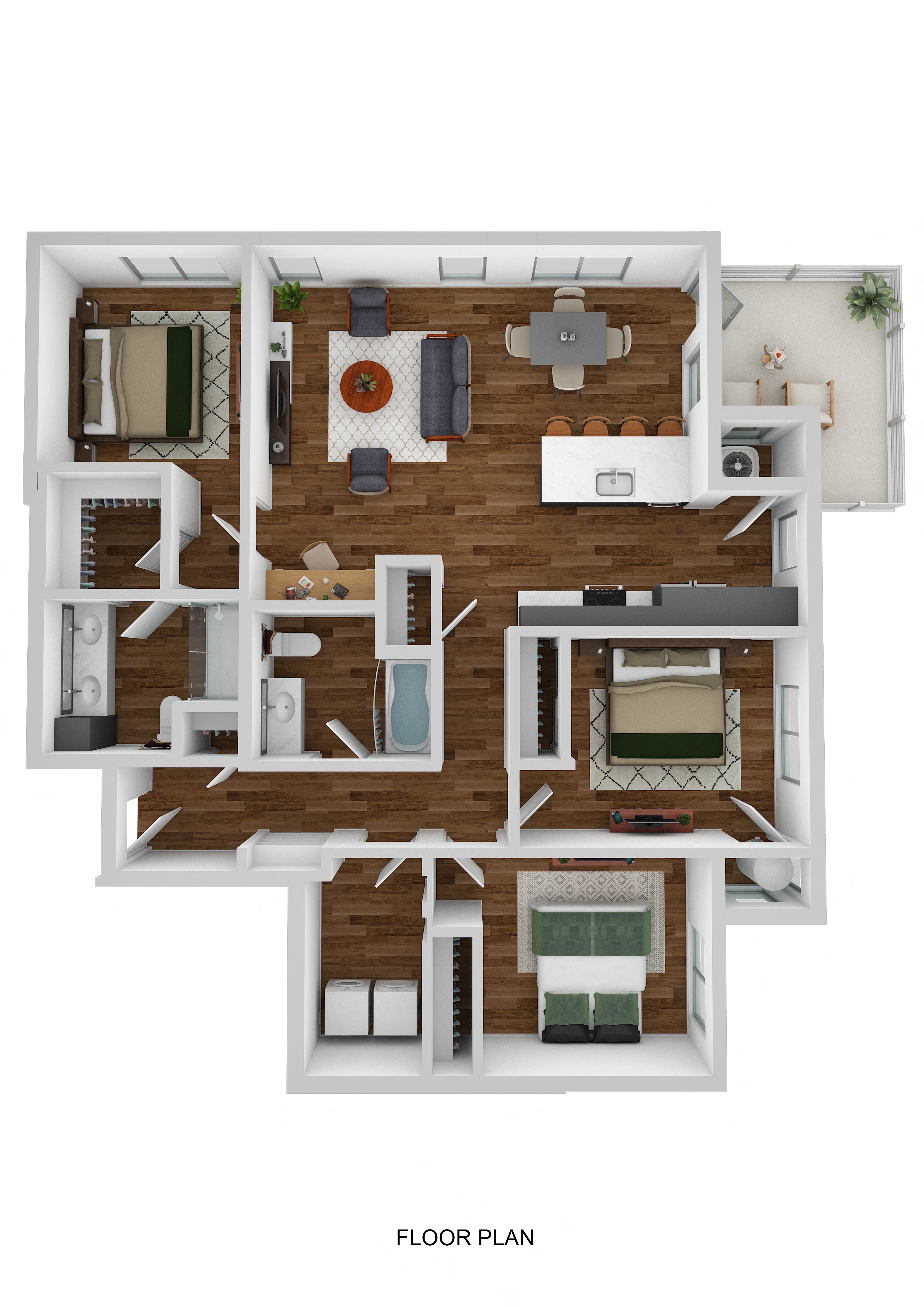 3D floor plan of the Wisteria